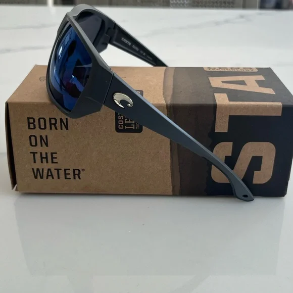 *NWT* COSTA Tailfin Sunglasses, Matte Gray Blue Polarized Lenses - Picture 6 of 10